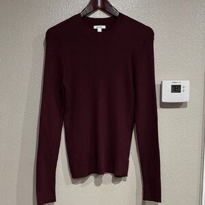 Nine West Women's Deep Burgundy Crewneck Sweater